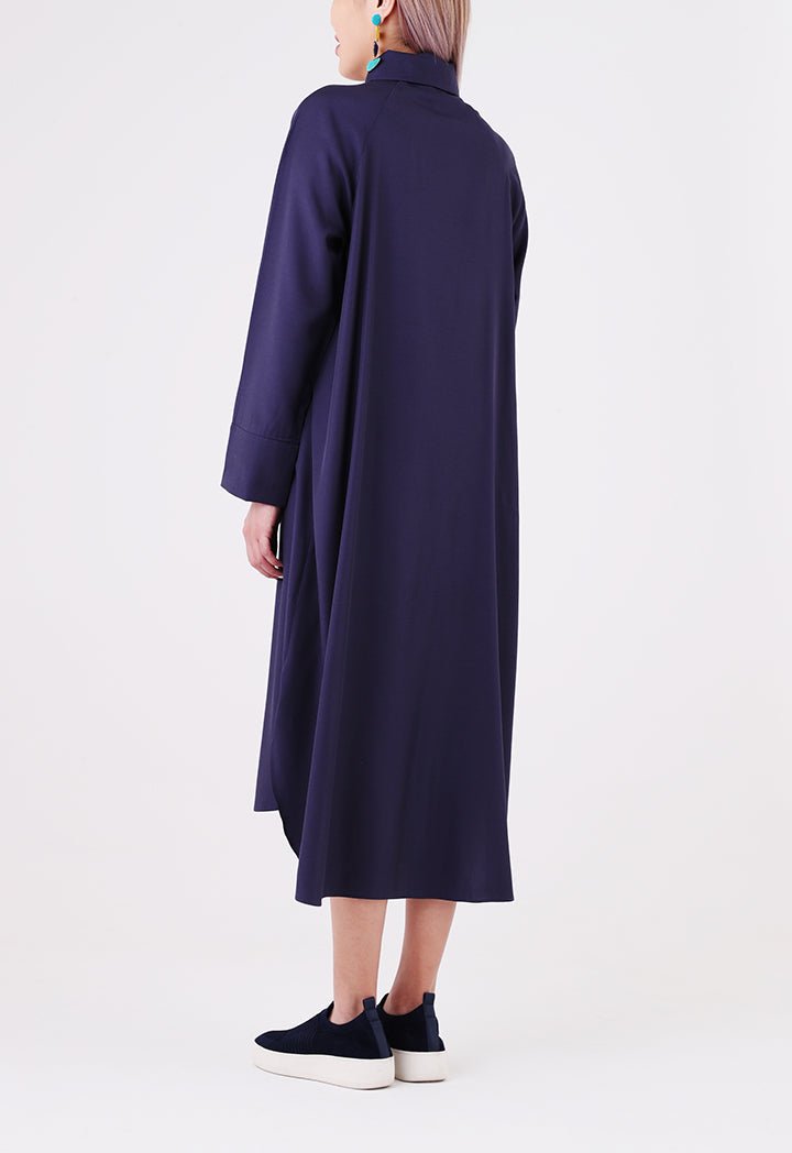 Rayon High-Low Shirt Dress