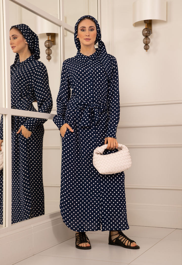 Polka Print Shirt Dress