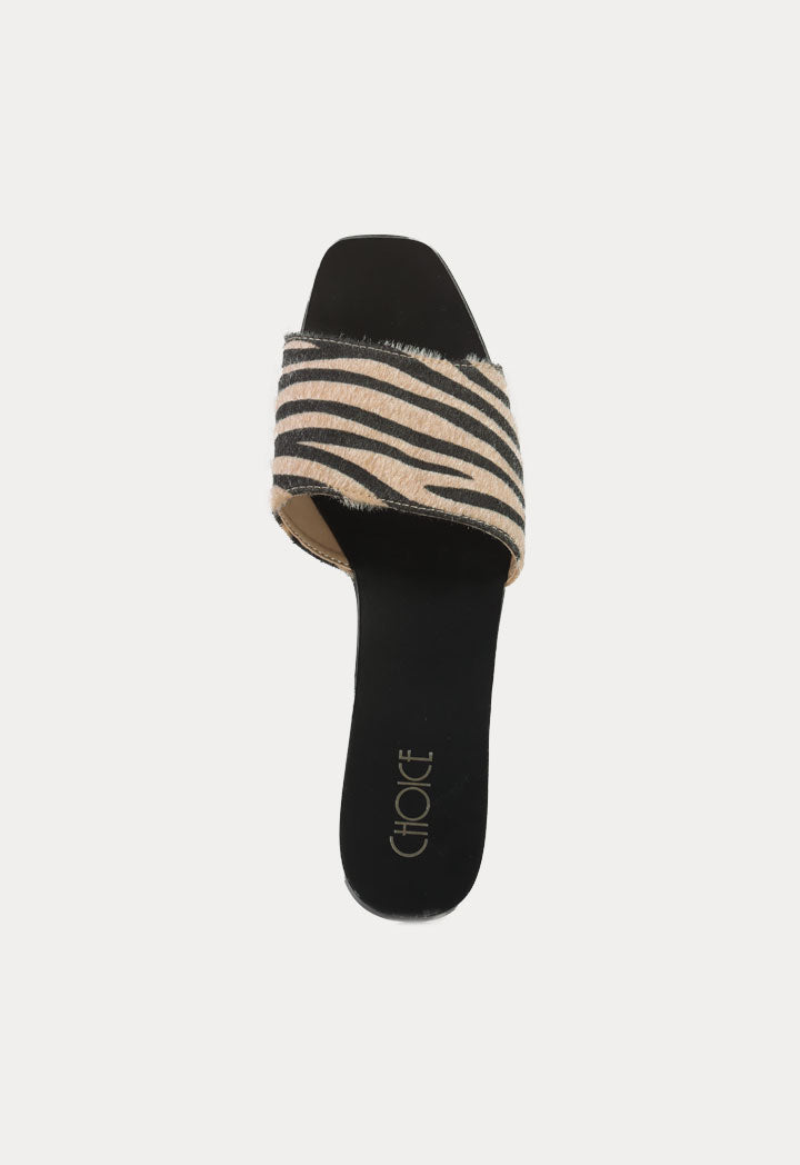 Single Band Animal Print Sandals