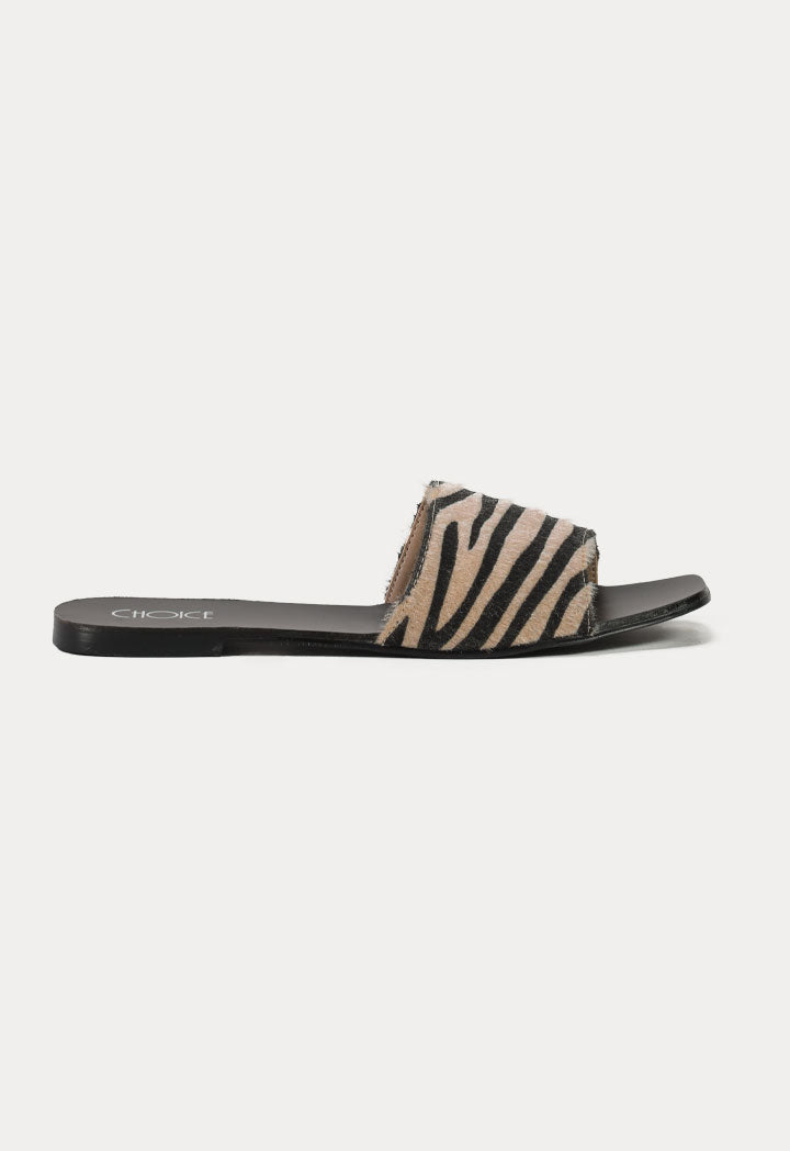 Single Band Animal Print Sandals