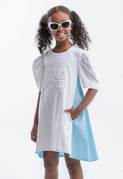 Powerpuff Girls Colorblock Emboss Print Tent Dress