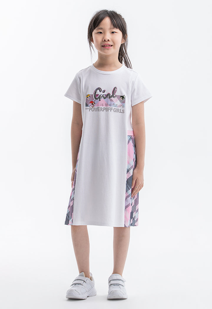 Powerpuff Girls Pleated Sided Graphic Print Dress