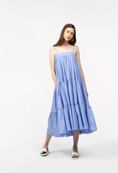 Striped Wide A-Shape Dress - Fresqa