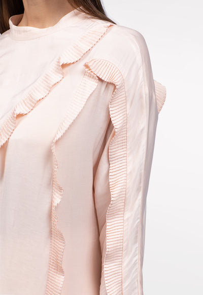 Pleated Ruffle Decorated Blouse