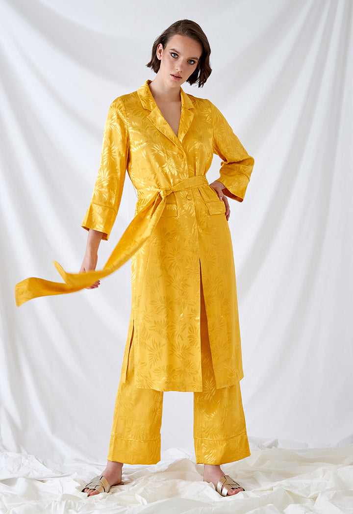 Yellow Belted Outerwear