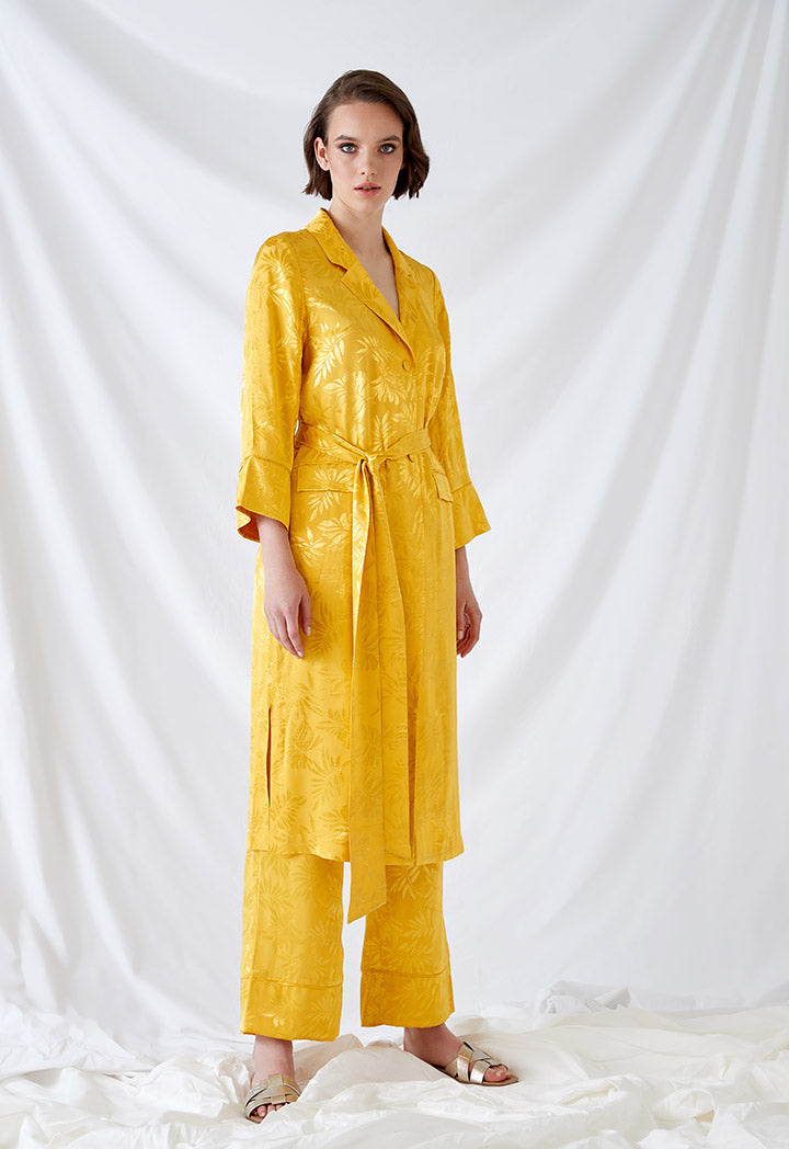 Textured Print Straight Leg Trouser