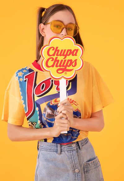 Chupa Chups Rhinestone Print T-Shirt