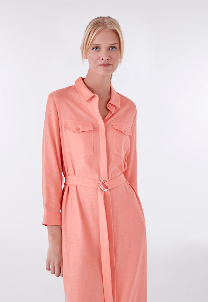 Button Down Flap Pocket Short Dress