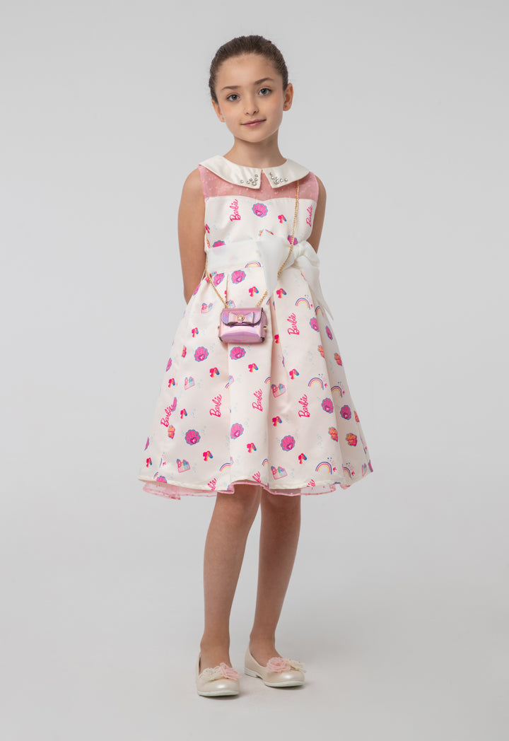 Barbie Printed Embellish Sleeveless Dress