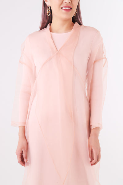 Overlap Organza Long Top