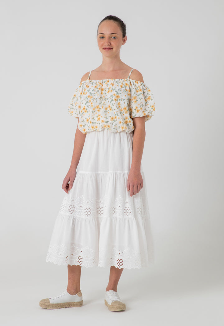 Elasticated Hem Cold Shoulder Blouse