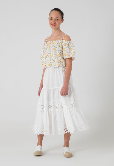 Elasticated Hem Cold Shoulder Blouse