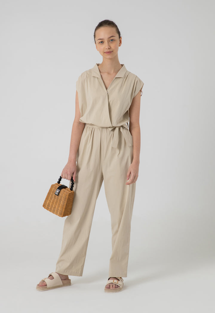 Solid Belted Jumpsuit