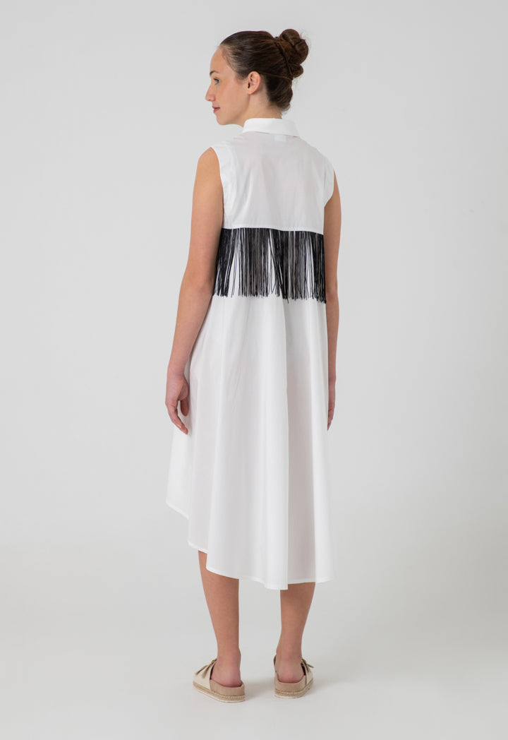 Fringes Yoke Sleeveless Dress