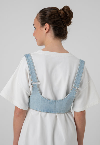 Denim Push Up Bust Harness Strap Corset