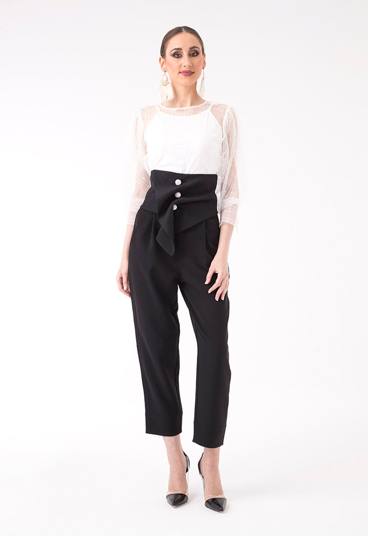 Long Sleeve Tulle Blouse