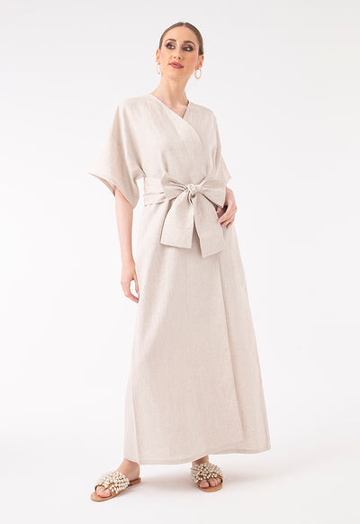 Long Linen Abaya