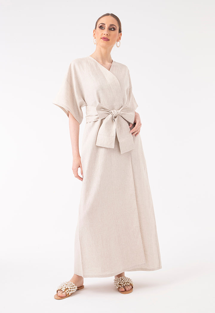 Long Linen Abaya