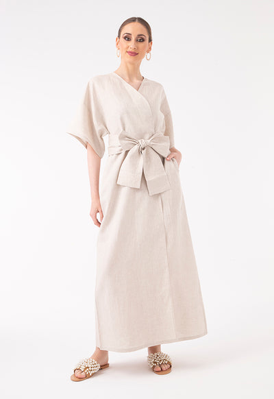 Long Linen Abaya