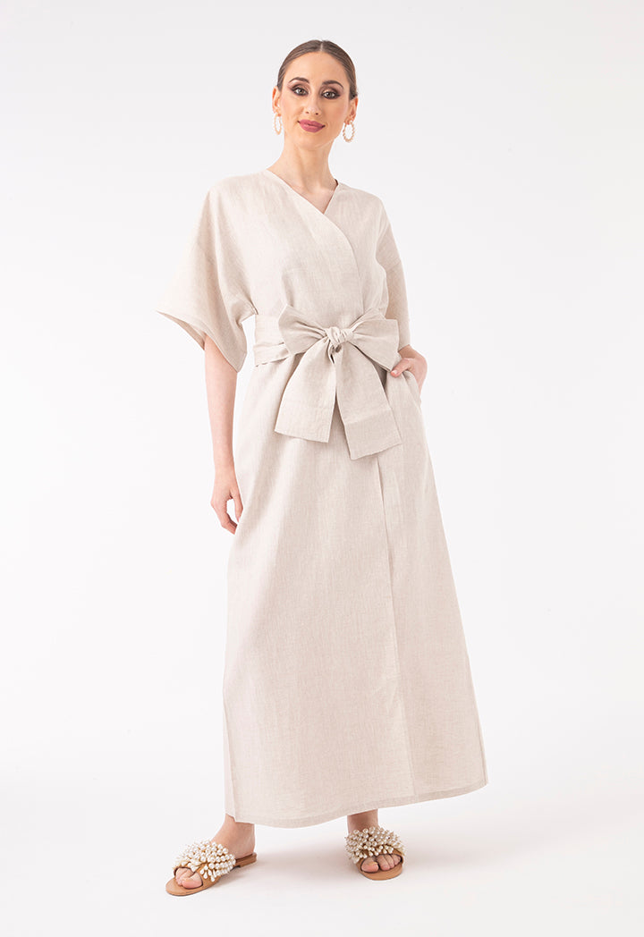 Long Linen Abaya