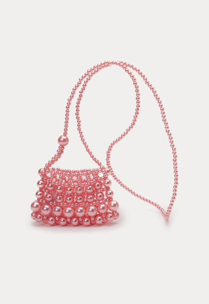 Full Beaded Pearly Sling Purse Bag