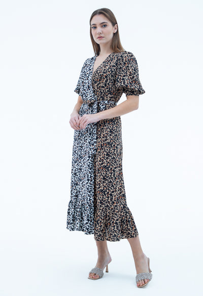 Double Tone Leopard Printed Dress