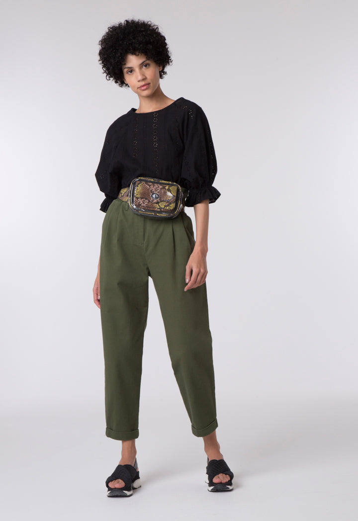 Khaki Paperbag Pants
