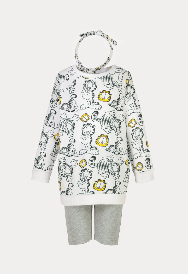Garfield Classic Print Pullover Shirt And Shorts