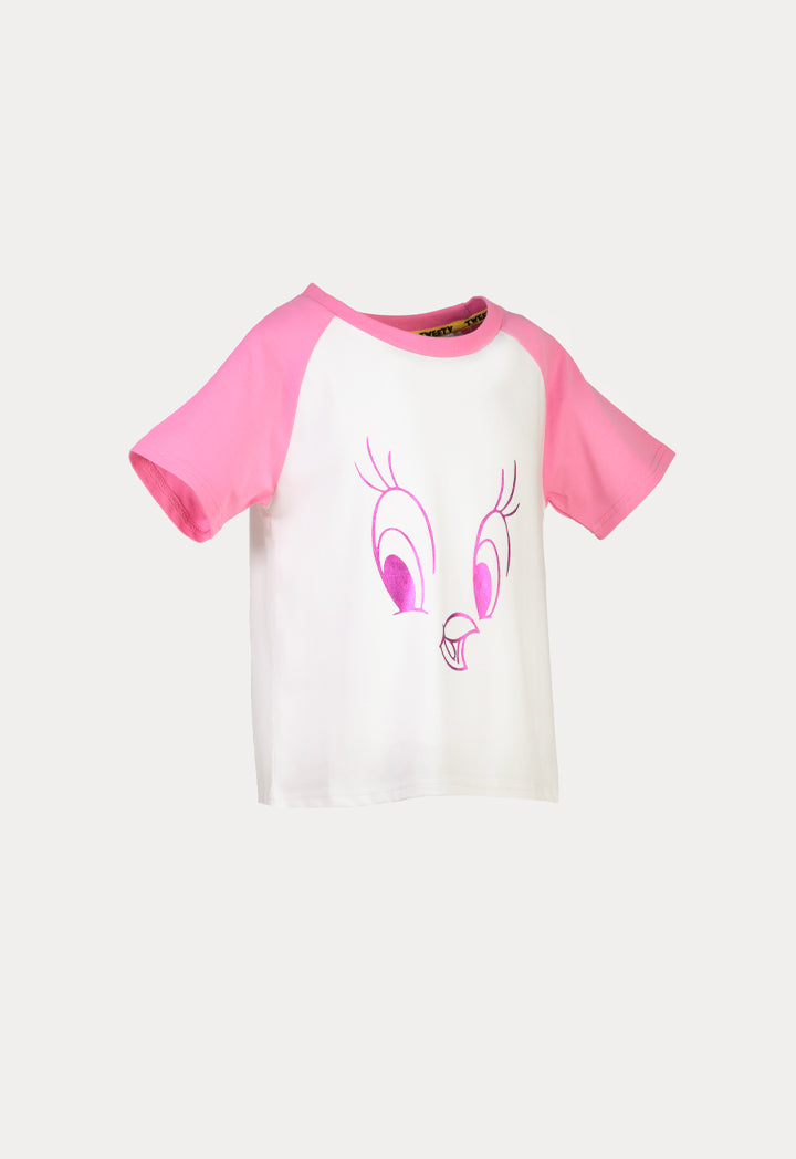 Tweety Bird Digital Silhouette Outline Print T-Shirt