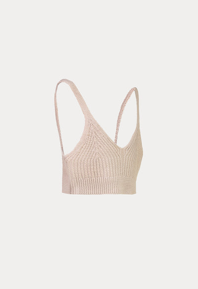 Cablette Rib Knit Crop Tank Top