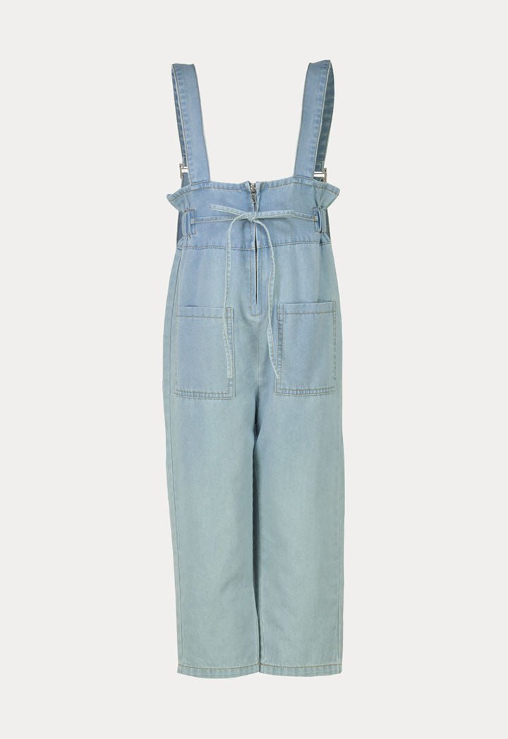 Denim Elasticated Suspender Overall Jumpsuit