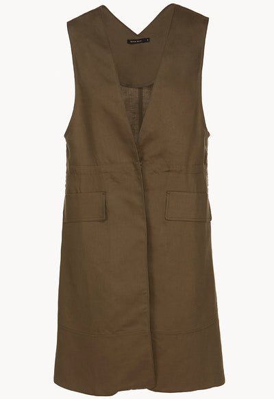 Long Basic Pocketed Gilet