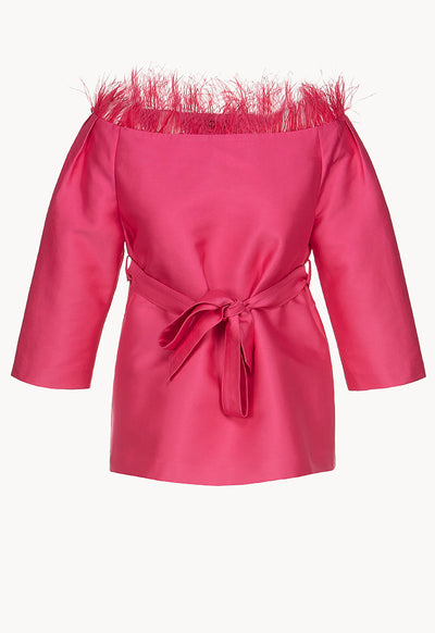 Feather Trim Blouse