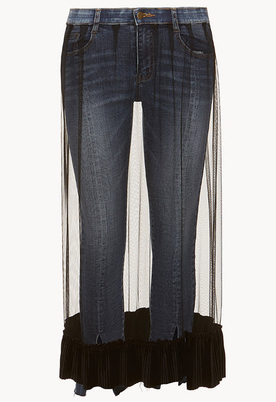 Jeans With Net Overlay