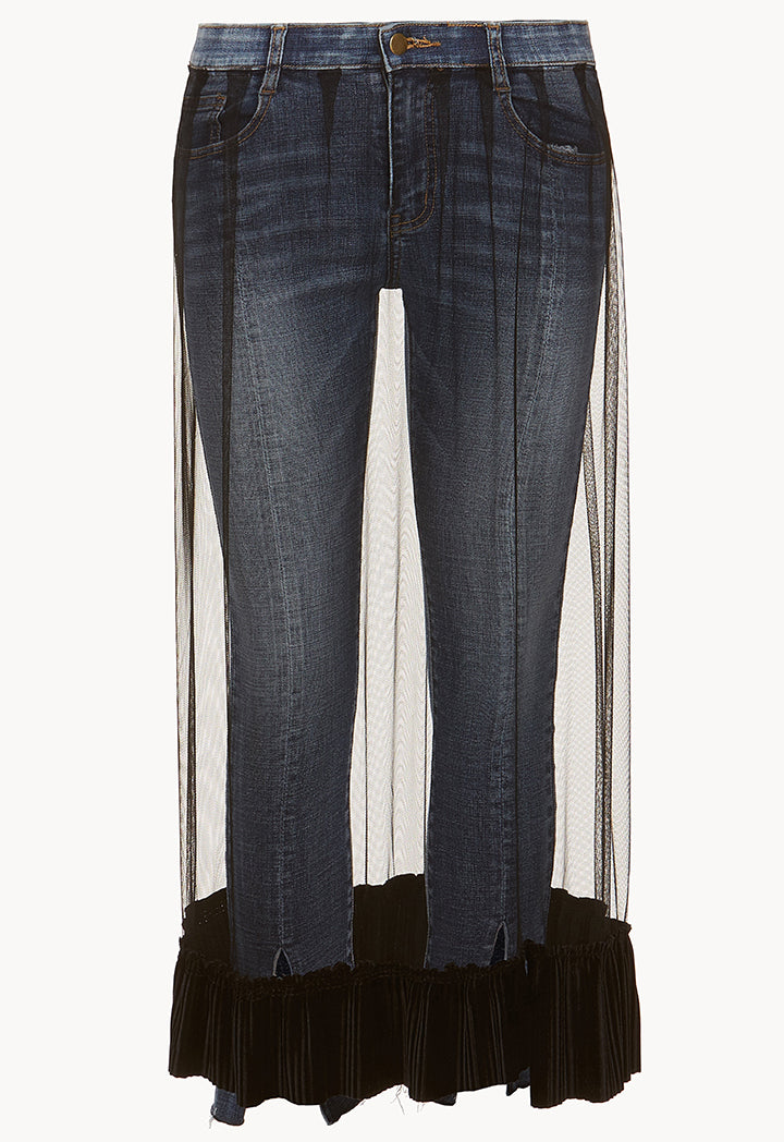 Jeans With Net Overlay