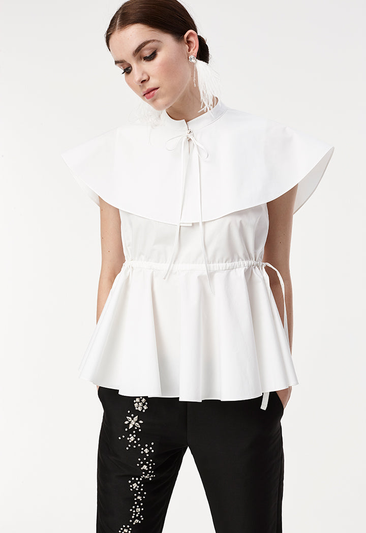 Frill Peplum Blouse