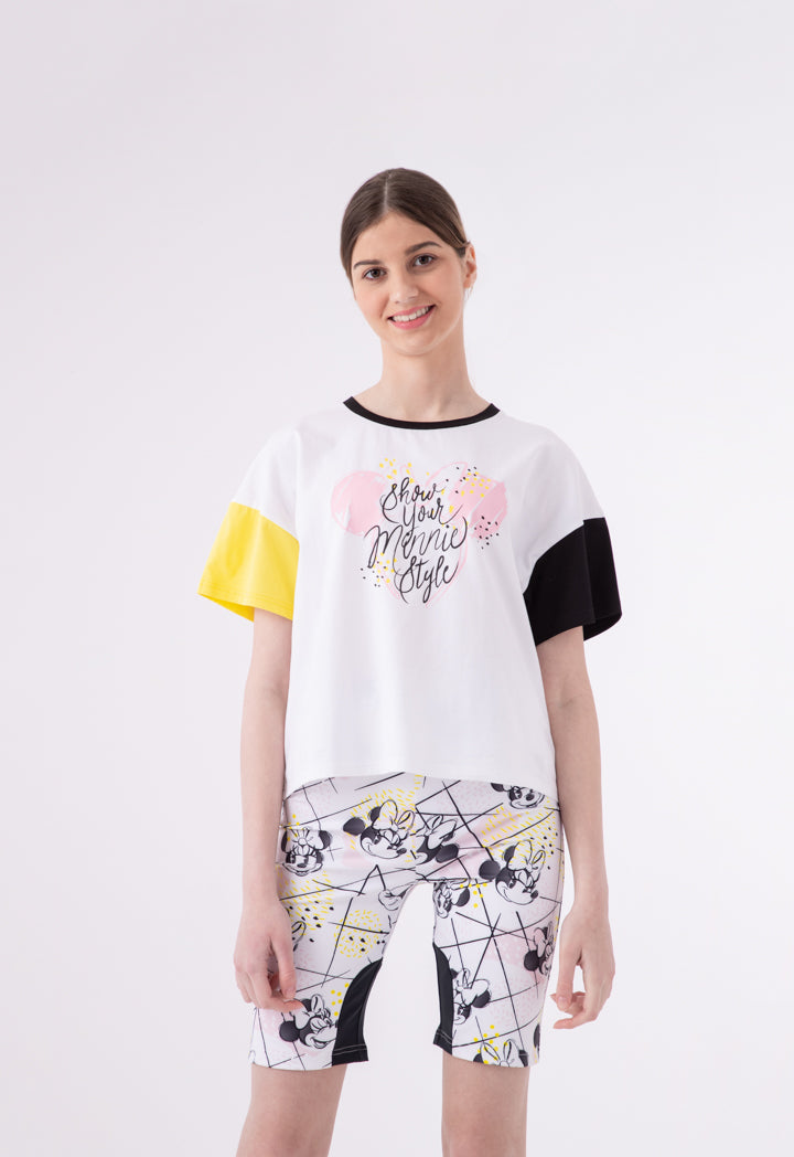 Minnie Mouse Contrast Sleeve T-Shirt